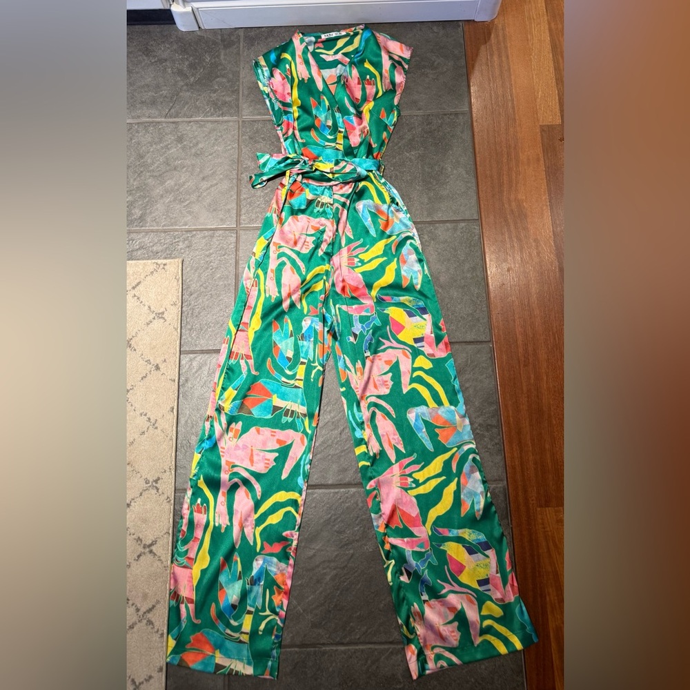 MDM by Madame Shop Tropical Print Jumpsuit Size Small